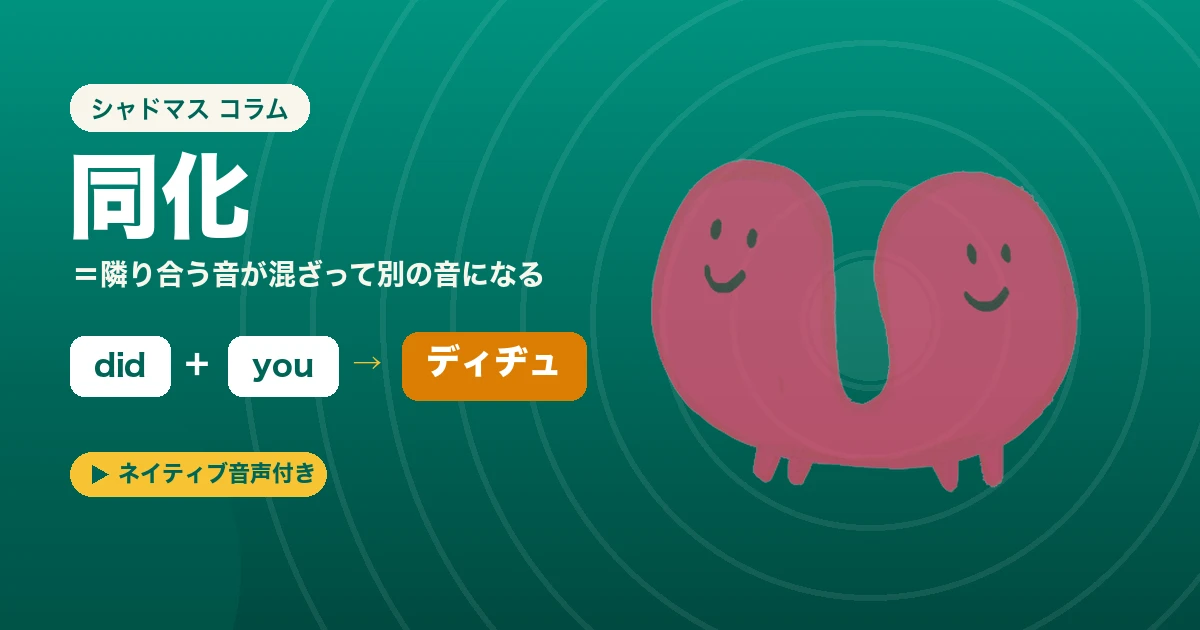 英語の「同化」とは?did you が「ディヂュ」に変わって聞こえるルールと一覧